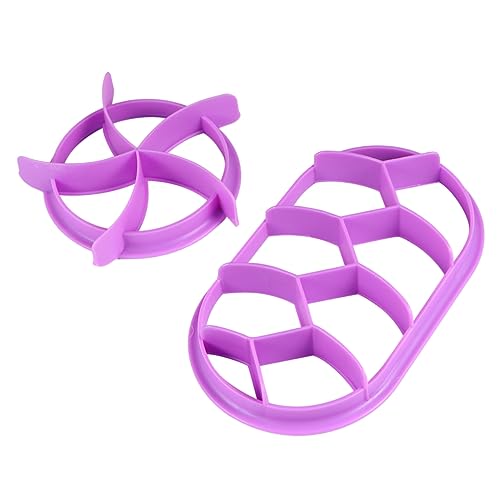VICASKY 2pcs Bread Press Plastic Pastry Cutters for Baking Round Oval Mold in Non- to Bread Extrusion Tools for Home Bakery Use