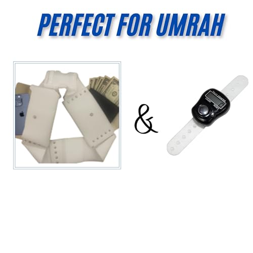Generic Belt of Hajj/Umrah ihram for Men-Unstiched And Free Size Adjustable Belt,White- with Tasbeeh-Perfect for Hajj and Umrah4