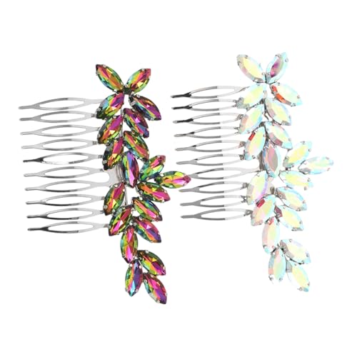 FRCOLOR 2個ラインストーン ブライダルヘアコーム サイドコーム 結婚式用