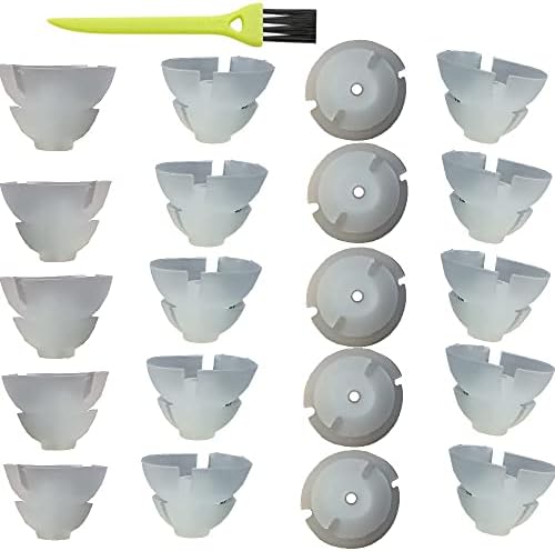 20 Packs of 9mm size Double Layer semi open Hearing Aid Domes Comfortable PSAP, Invisible, Perfect for Open Air (Open fit), Not for RIC with 1 Brush (Medium)