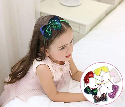 Image of GT Gloptook Hairband Plastic Headband for Girls, Pack of 6 - Multicolor