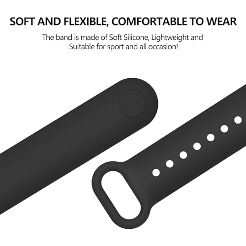 Mugust 2 Stück Armband für Xiaomi Mi Band 8/Xiaomi Mi Band 9/Xiaomi Mi Band 10 Armband, Weiches Silikon Atmungsaktiv Ersatzarmband für Xiaomi Mi Band 9/Mi Band 8 Armband (Schwarz+Schwarz)