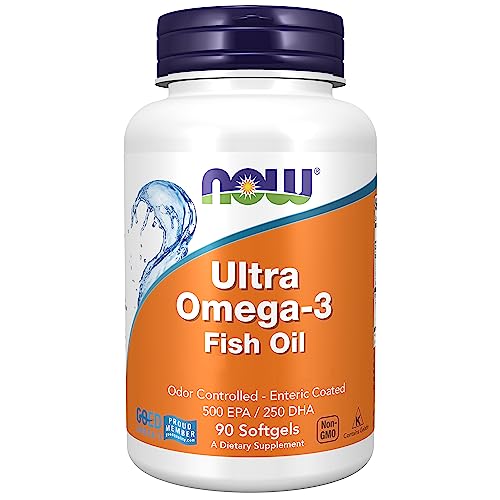 Now Foods, Ultra Omega-3 (EPA et DHA), 90 Capsules, Testé en Laboratoire, Sans Gluten, Sans OGM