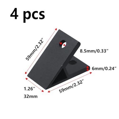 Profilés d'extrusion en aluminium Semetall à angle de 45° noir pour assemblages avec vis - 3