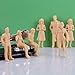 Fashionclubs 50pcs Model Train People Figures Architectural 1:25 G Scale Unpainted Model People Seated and Standing Miniature People Passengers for Miniature Scenes Model Railway Railroad Layout