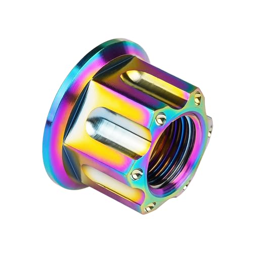 Image of Titanium M6 M8 M10 M12 M14 M16 Flange Bolt Nut Bicycle Motorcycle Rear Axle Car Modification Accessories Pack of 6 (M10 Pitch 1.5mm, Rainbow)