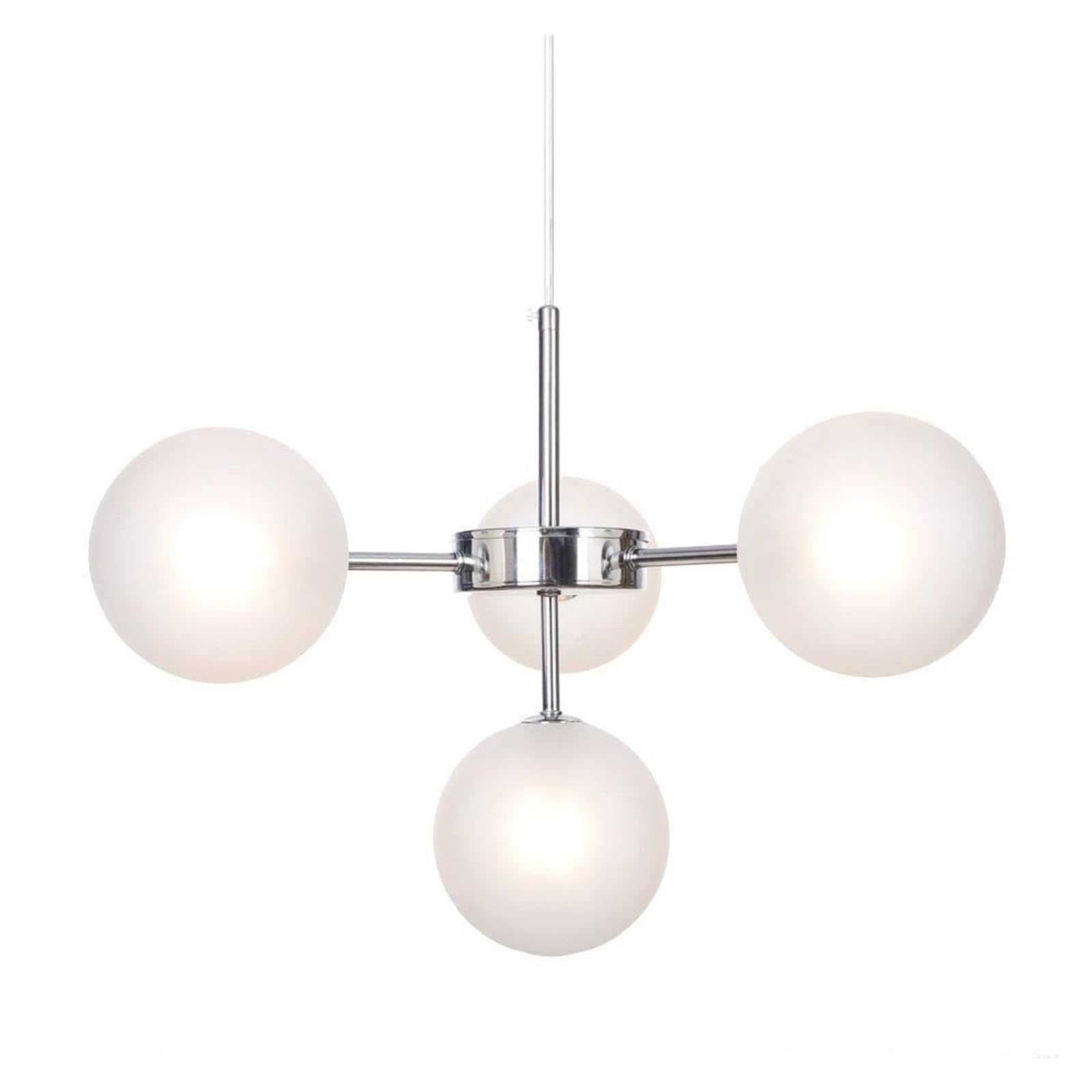 LYMSXAZOU Chandelier Glass Globe Chandeliers-Modern Kitchen Island Ceiling Light Fixture Bedroom Study Hanging Lighting Device (Color : Chrome)