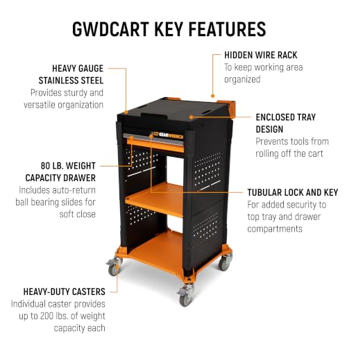 Image of GEARWRENCH 5 pc. Automotive Diagnostic Set with Cart - 10 inch Bidirectional Diagnostic Tablet, TPMS Programming Tool & 20 Rubber Valve Sensors, HD USB-C Endoscope Camera, Mobile Work Cart | GWSMARTMOD