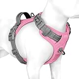 PHOEPET No Pull Dog Harness, Unique Colors Reflective Adjustable Dog Vest, with Soft Training Handle