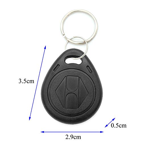 Image of 10pcs Plastic 125KHZ Rewritable Writable ID Cards Keyfobs RFID Copy Key Tags Handheld RFID Copier Writer Readers Duplicator-Re-Writable,Black