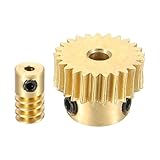 Dimensioni - La confezione include un set contenente un ingranaggio in ottone e una vite senza fine, con modulo 0.5, rapporto di riduzione 1:25, 25 denti, foro ingranaggio 3mm e foro asta 2mm.