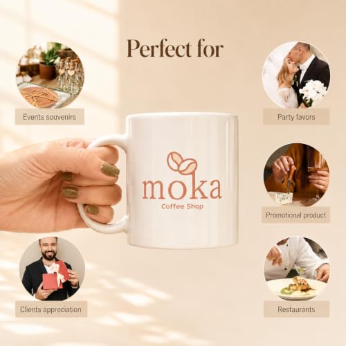 Taza de cerámica para café con logo personalizado 11 oz miniatura 5