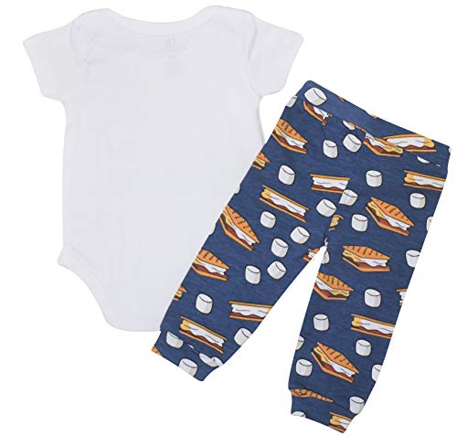 Image of Baby Boys Girls 2pc Outfit Set Short Sleeve Bodysuit with Pants