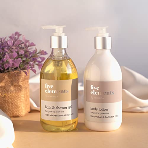 Image of Kimirica Five Elements Moisturizing Scented Body Lotion with Tangerine and Green Tea for All Skin Type | Instant Hydration| Vegan and Paraben-Free | for Men & Women | 300ml