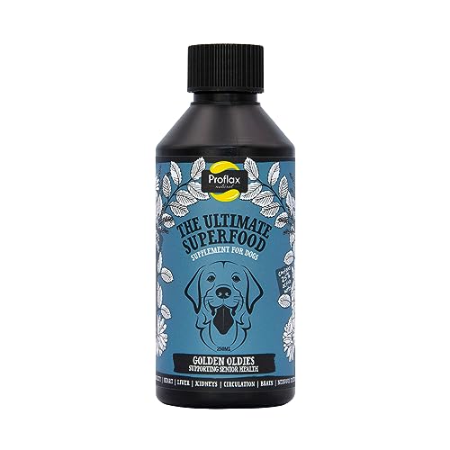 Proflax Natural Golden Oldies Supplement for Senior Dogs, 250ml - Helps to Support Liver, Heart, Kidneys, Bones, Joints & Brain - Contains Omega 3 & 6 - Aid Recovery & Provides Energy