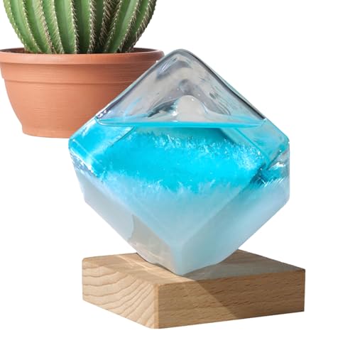 Prédicteur Météo Tempête - Cube D'eau Dans Le Liquide | Élégante Table Top Weather Décor, Ornement Décoratif Pour La Maison, Prévisions Atmosphériques En Rea