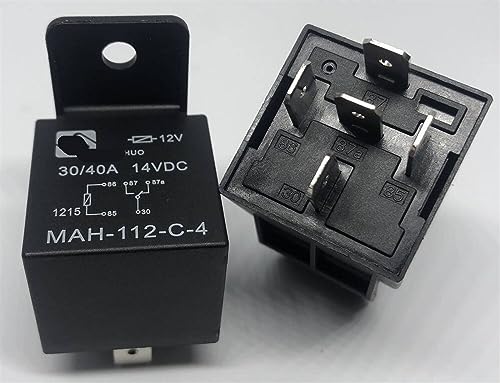 Relé 5 pines MAH-112-C-4 V4-1C-12V-40A con zócalo para instalación eléctrica
