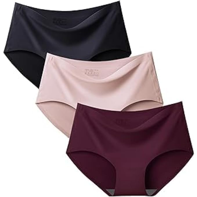 tranding-outfit Seamless Women's Underwear – Mid Waist Briefs, Traceless Slim Fit Panties, Solid Color, Soft & Comfortable, Pack of 3 (Multicolored)-picture-20