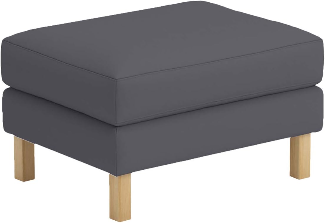 The Heavy Cotton Karlstad Footstool Cover Replacement is Custom Made for IKEA Karlstad Ottoman, A Sofa Ottoman Slipcover Replacement (Dark Gray)