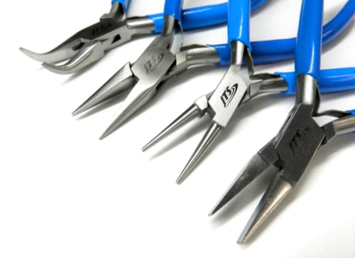 Jewelry Making Pliers Set of 4 Beading Wire Wrapping Hobby Jewelers Plier Kit By JTS
