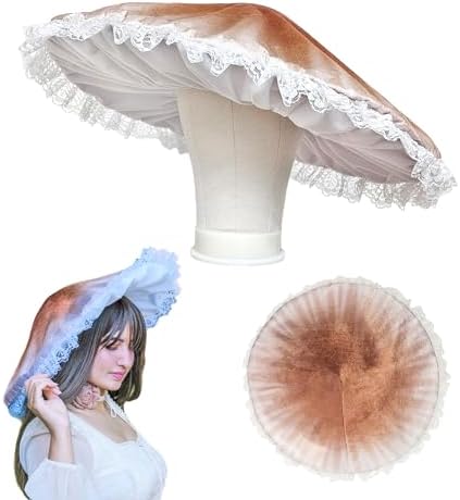 Dreamstall Pilzhut Kostüm Cosplay Zubehör Party Hut Kappe Übergroß mit Drahtkrempe (Braun)