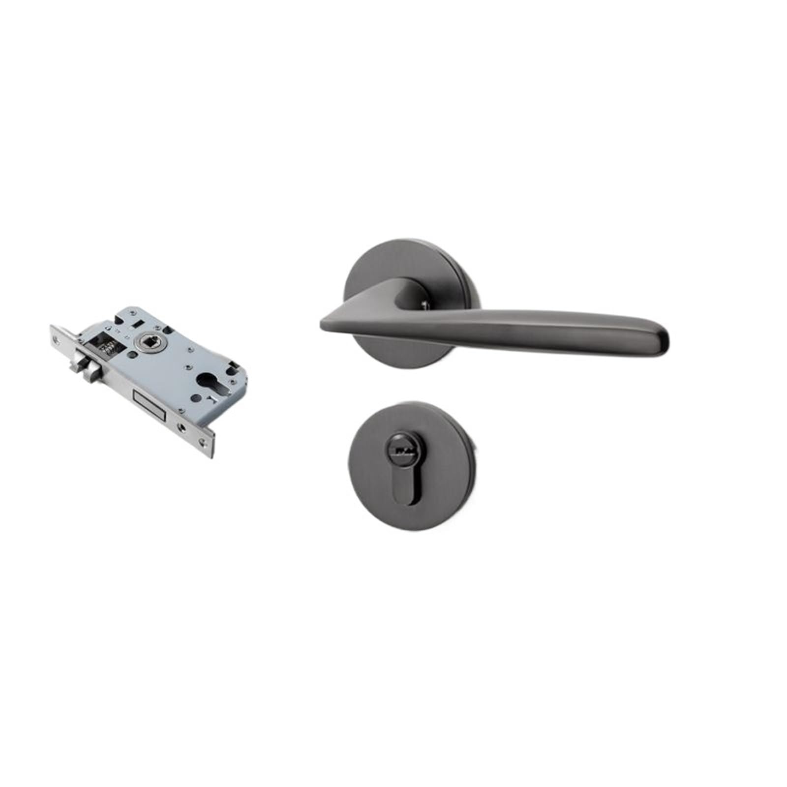 Yshiuol B Door Handles Split Handle Lock Ody Set Modern Zinc Alloy Edroom Door Silent Security With Key For Home And Office(B)