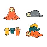 Niedliche Emaille Revers Broschen Pin Set--- Form von Katze, Koala, Faultier, Chic und Roman, ideale Cartoon Brosche Pin Abzeichen für Kleidung Taschen Jacken Dekor, kann auch als DIY Handwerk verwendet werden.