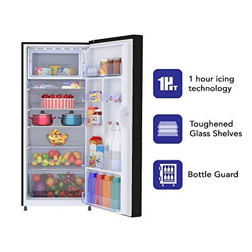 Image of Haier 195 L 4 Star Direct Cool Single Door Refrigerator Appliance (HRD-1954CAG-E, Black)