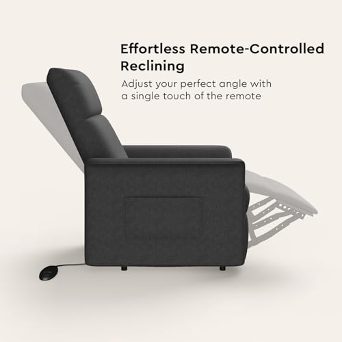 Image of Interio by Godrej Elbe Motorised 1-Seater Fabric Recliner Sofa