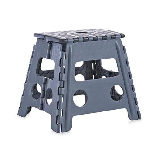 Zeller 13731 Taburete Plegable, Plástico, Negro, 37x30x32 cm