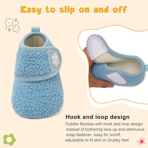 Scurtain Toddler Slippers Winter Boots Kids Slippers Girls Boys Toddler Snow Boots Baby Warm Socks Lightweight House Shoes Non-Slip Ankle Booties Walking Shoes3