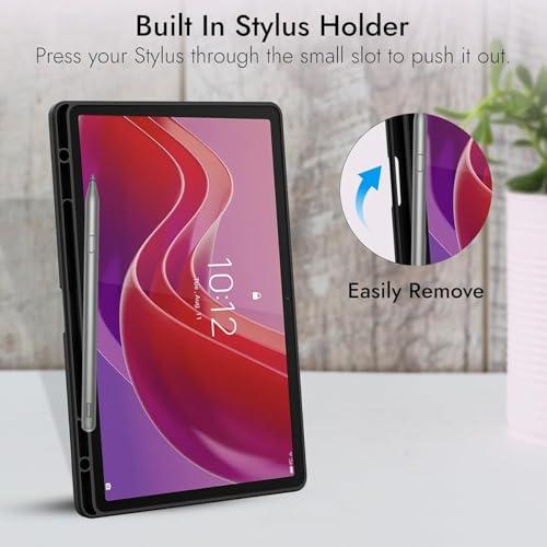 Image of ProElite Cover for Lenovo idea Tab 11 inch 2025 case Cover, Soft Flexible Flip Case Cover for Lenovo idea Tab 11 inch 2025 with Pen Holder [Recoil Series] - Marble Grey