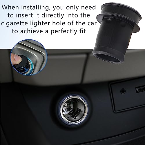 Image of 2PCS Car Cigarette Lighter Cover,Black Cigarette Lighter Socket Cap Waterproof & Dust Cover,Universal 0.78 inch Cigarette Lighter Plug Cover Car Interior Accessories Fits Car SUV