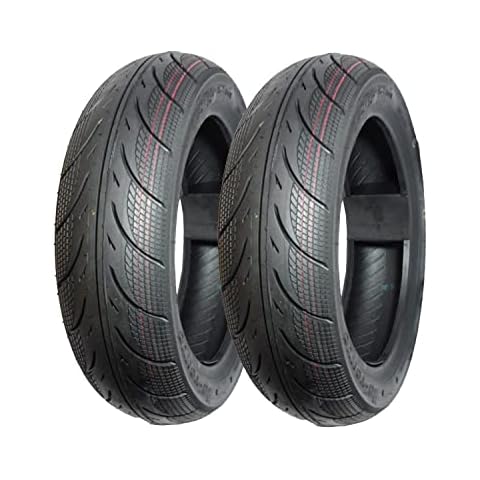 5A TOKYO 5A01 Set of 2 Scooter Tubeless Tires 130/70-12, Front/Rear Motorcycle/Moped 12" Rim Cover