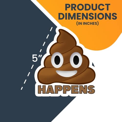Image of Magnet Me Up Shit Happens Poop Emoticon Magnet Decal, 5 Inch, Heavy Duty Automotive Magnet for Car Truck SUV Or Any Other Magnetic Surface