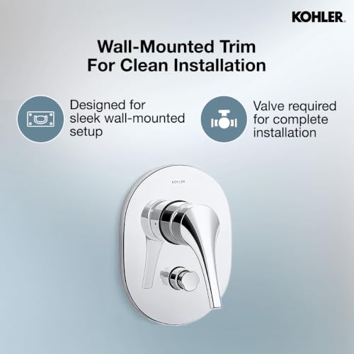 Image of Kohler Vive Aquaturbo 235 Recessed Bath & Shower Trim (Chrome Finish)