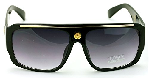 Image of Lion Head Flat Top Hip Hop Rapper Retro Bold Sunglasses