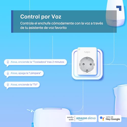 Miniatura 3 de Tapo P100 4 Paquetes Mini Enchufe Inteligente Wi-Fi, Óptimo Para Programar Encendido Apagado Y Ahorrar Energía, No Necesita Concentrador, Compatible Con Alexa Y Google Home