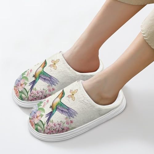 Fuzzy Plush Slippers for Women Men, Non-Slip Fluffy Winter House Shoes Memory Foam Cushion Cute House Slippers4