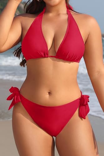 Image of Tempt Me Women Plus Size Sexy Bikini Set Two Piece Tie Side Swimsuit