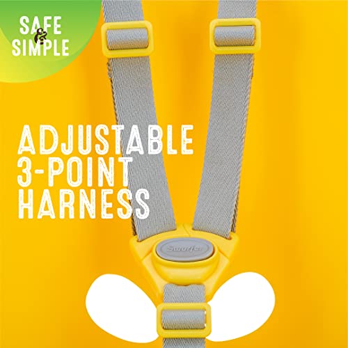 Image of Swurfer Coconut Toddler Swing - Comfy Baby Swing Outdoor, 3- Point Adjustable Safety Harness, Secure, Safe Quick Click Locking System, Blister-Free Rope, Easy Installation, Ages 6 - 36 Months, Yellow