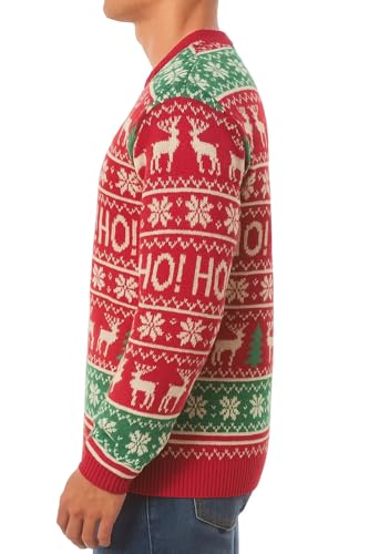 Christmas Sweater Funny Knit Pullover Mens Festive Crewneck Party Holiday Reindeer Santa Snowman Tree Gift for Xmas2