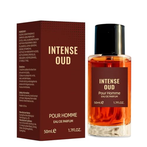 Intense Oud Pour Homme Eau de Parfum 50ml | Alcohol-Free Woody Fragrance for Men | Long Lasting Sandalwood & Amber Scent | Sophisticated Men's Perfume (Oud)
