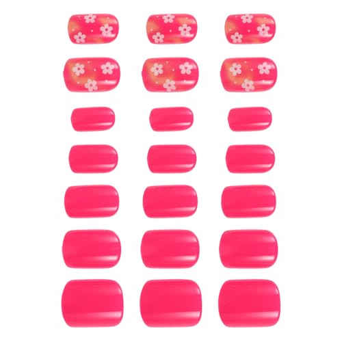 DONFAMDS 72 Piezas Uñas Postizas Diseño Floral de Cobertura Total para Mujer, Textura Realista en Plástico, Estilo Francés Moderno Adecuado para Fiestas y Pascua