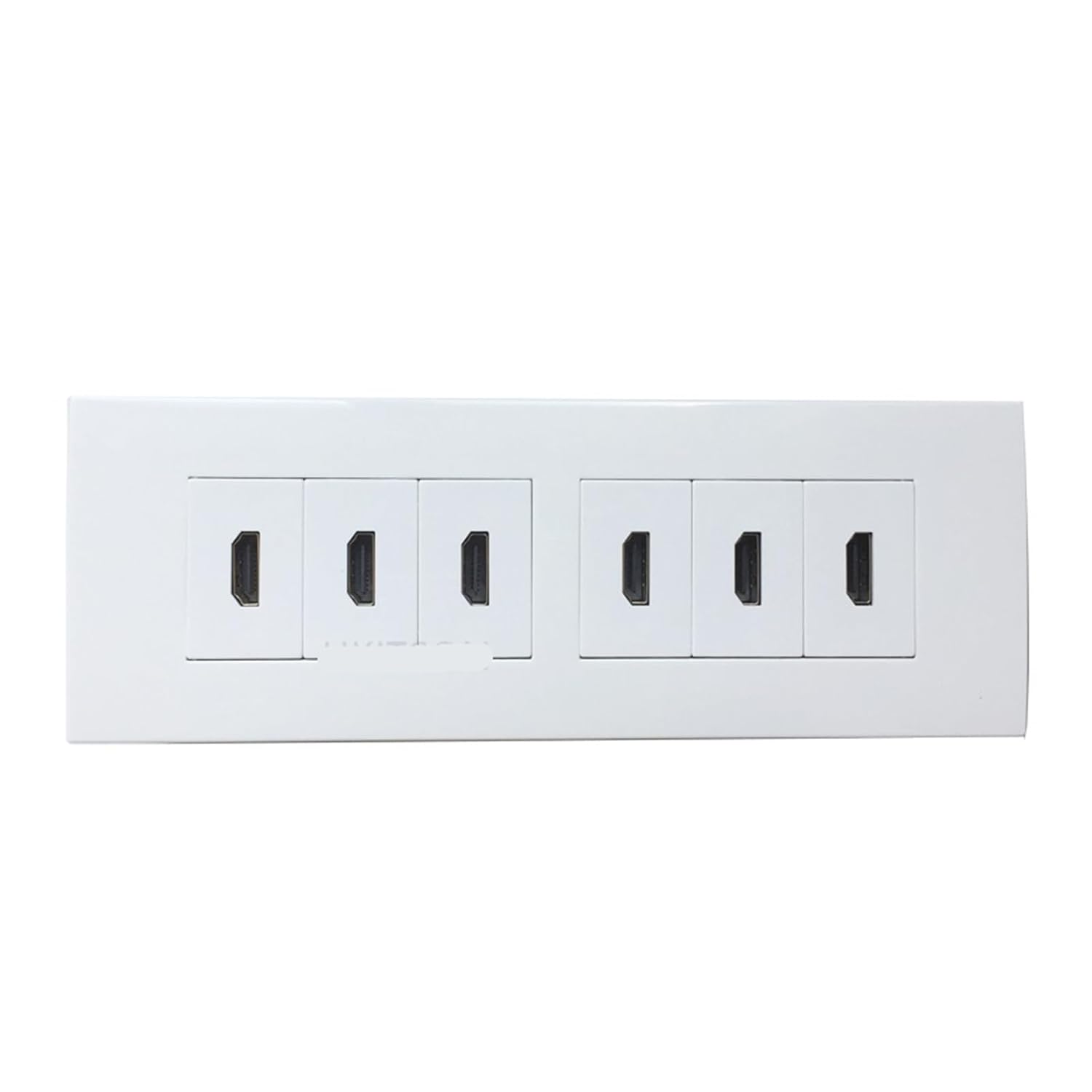 6-Port HDMI 2.0 Wall Plate Six-Socket HDMI Patch Panel Connector Female to Female(Square)