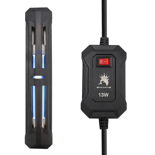 Lumière UV d'aquarium, stérilisateur d'aquarium, lumière propre, stérilisateur UV étanche submersible pour aquariums avec contrôle des algues et...