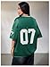 SOLY HUX Jersey Shirts for Women Y2k Graphic Number Oversized Tees V Neck Half Sleeve Cute Soccer Streetwear T Shirt Tops Green Letter Large