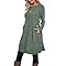 Jescakoo Womens Long Sleeve Dress Casual Fall Dress with Pockets Buttons Side Sage Green L