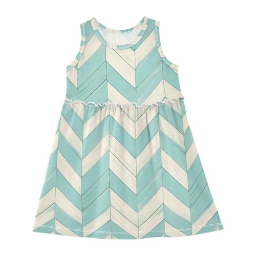 KLL Teal Turquoise Green Painted Wood Little Girls Sporty Dress Swing Beach Sundress Summer Sleeveless