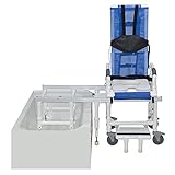 MJM International D118-5-TIS-SLIDE All Purpose Tilt N Space Shower/Transfer Chair One Step Lock System, 300 oz Capacity, Royal Blue/Forest Green/Mauve
